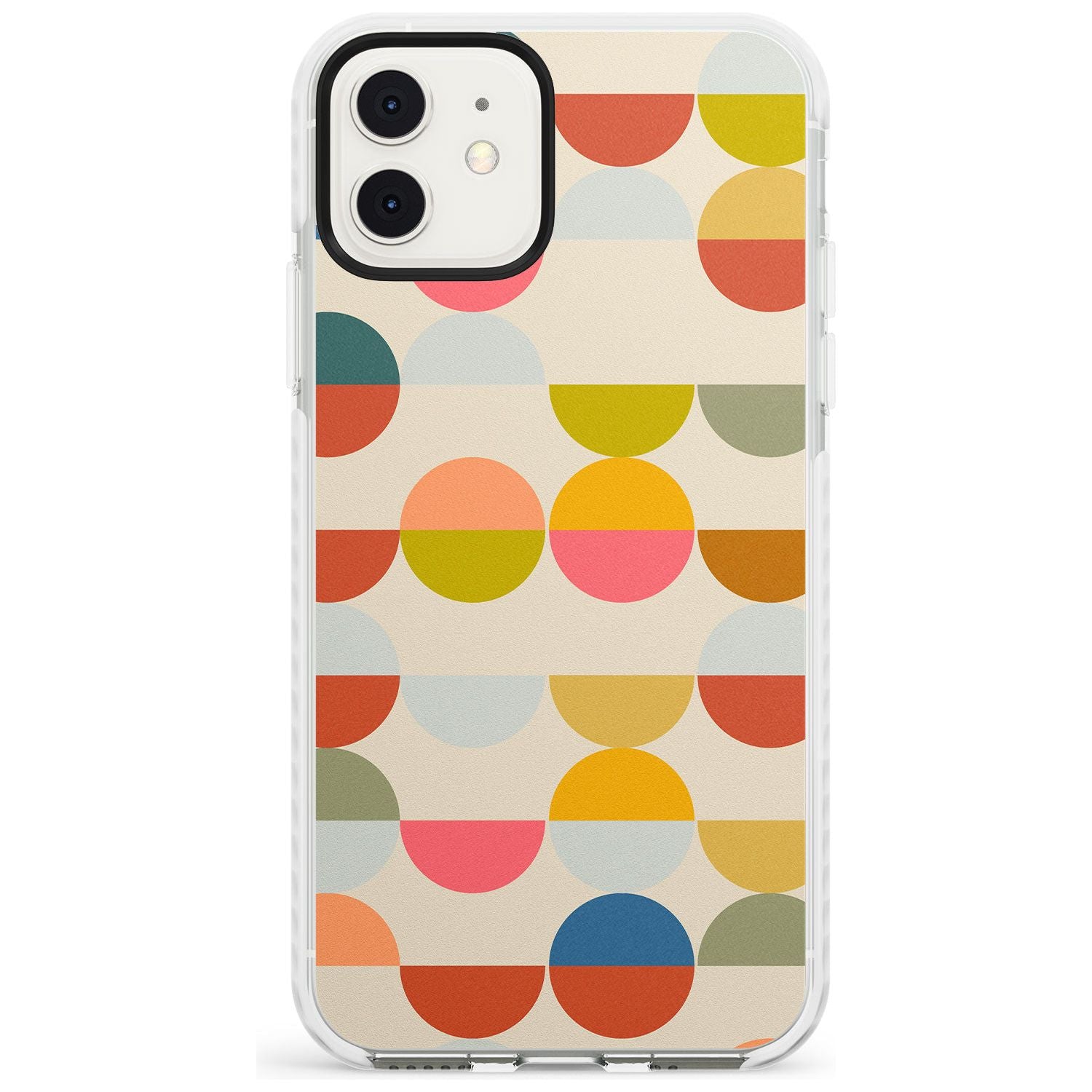 Abstract Retro Shapes: Colourful Circles Slim TPU Phone Case for iPhone 11