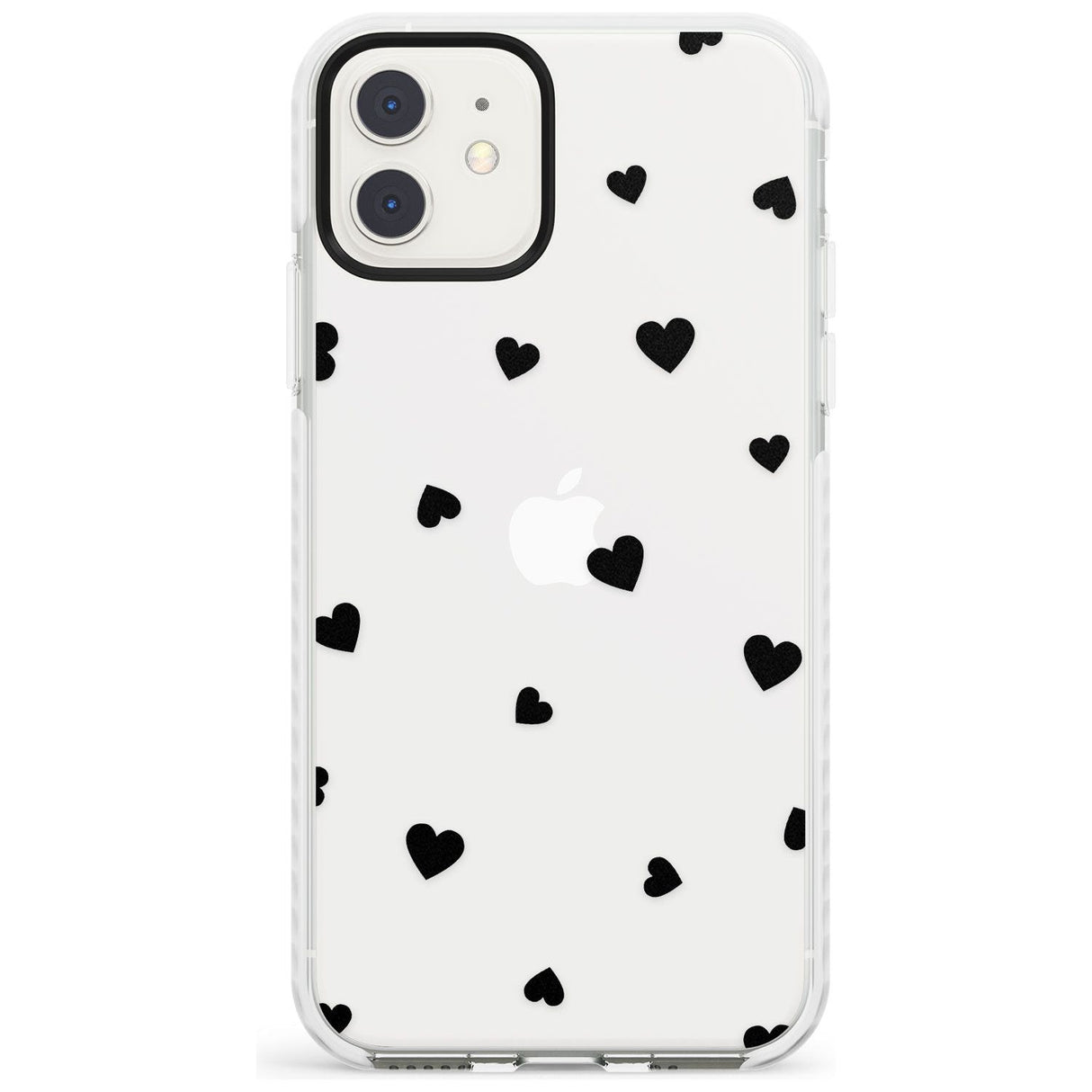 Black Hearts Pattern Impact Phone Case for iPhone 11