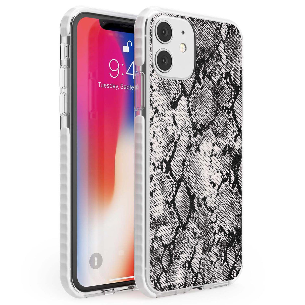 Pastel Snakeskin - Grey Phone Case iPhone 11 / Impact Case,iPhone 12 / Impact Case,iPhone 12 Mini / Impact Case Blanc Space