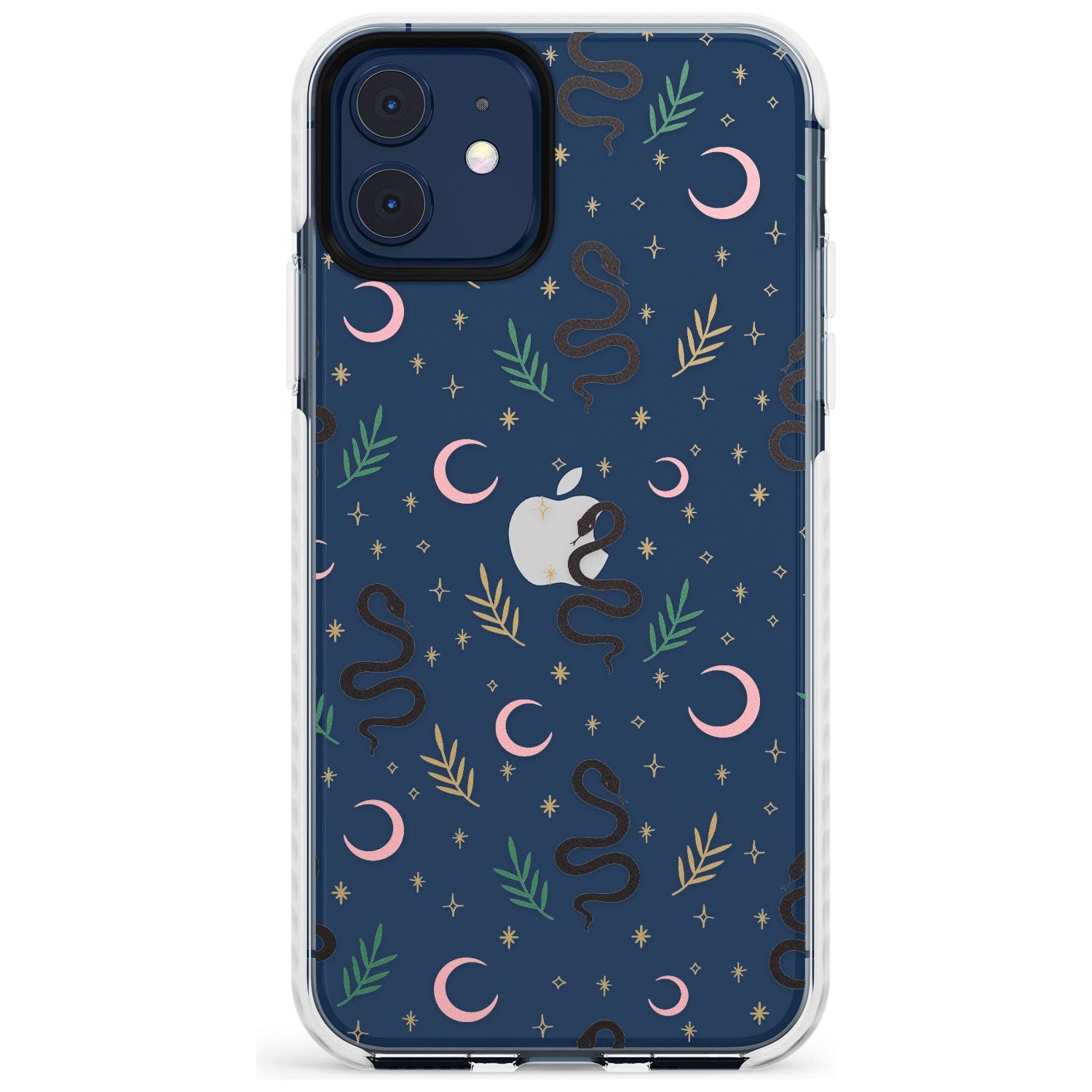 Snake & Moon Pattern (Clear) Slim TPU Phone Case for iPhone 11