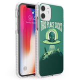 EARTH SUCKS Phone Case iPhone 11 / Impact Case,iPhone 12 / Impact Case,iPhone 12 Mini / Impact Case Blanc Space