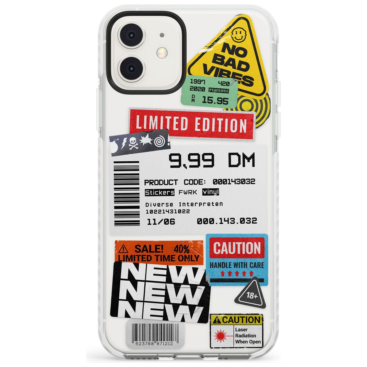 Barcode Sticker Mix Impact Phone Case for iPhone 11, iphone 12
