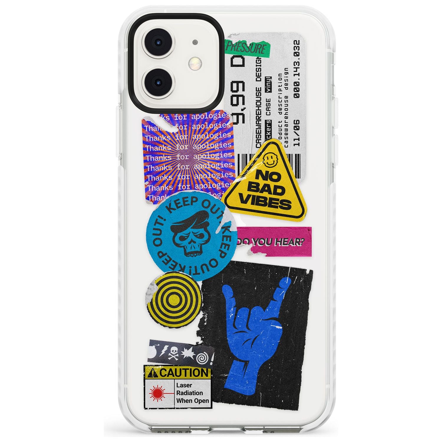 No Bad Vibes Sticker Mix Slim TPU Phone Case for iPhone 11