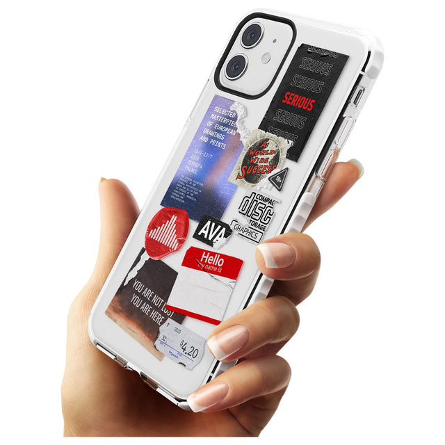 Red & Black Sticker Mix Slim TPU Phone Case for iPhone 11