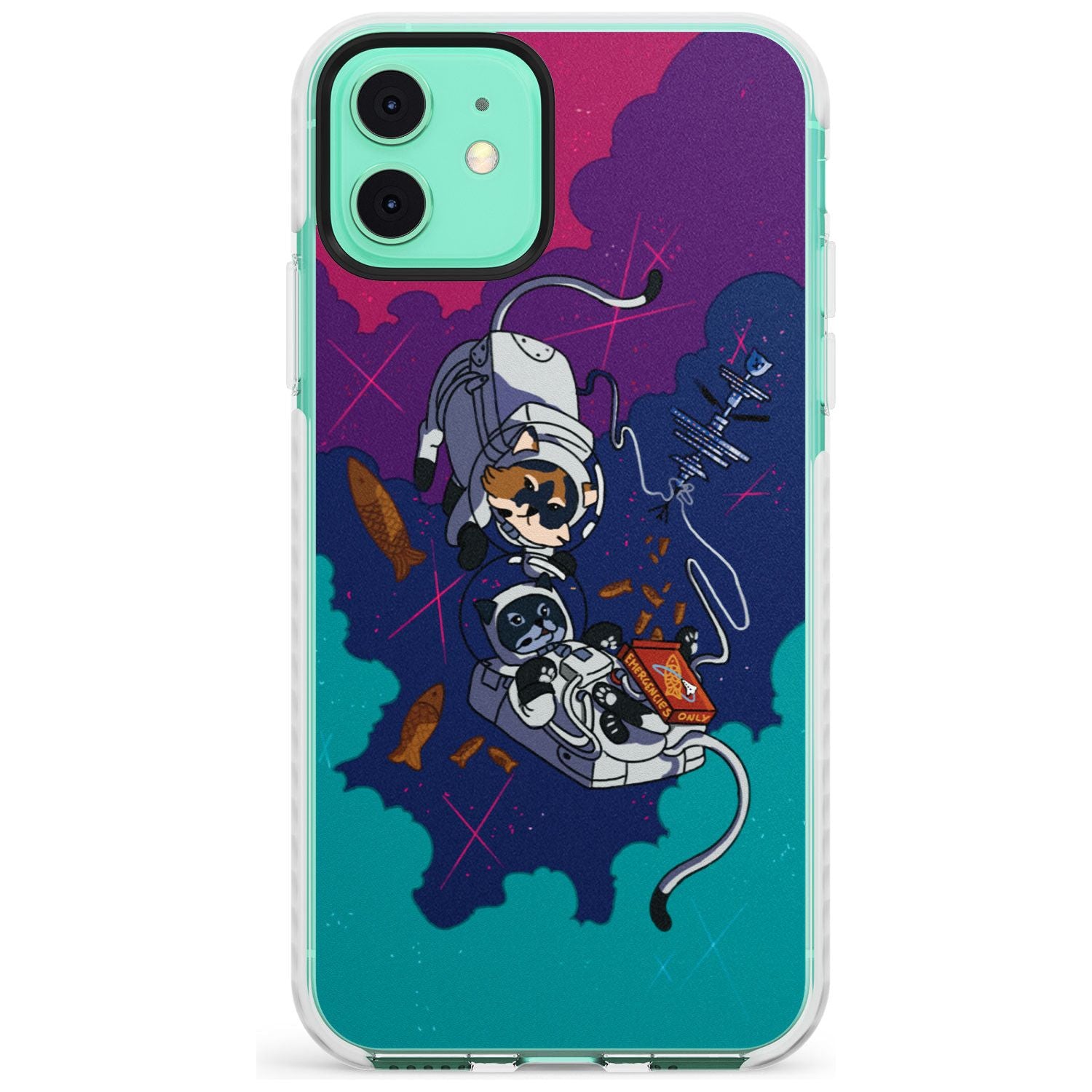 CATS IN SPACE Slim TPU Phone Case for iPhone 11