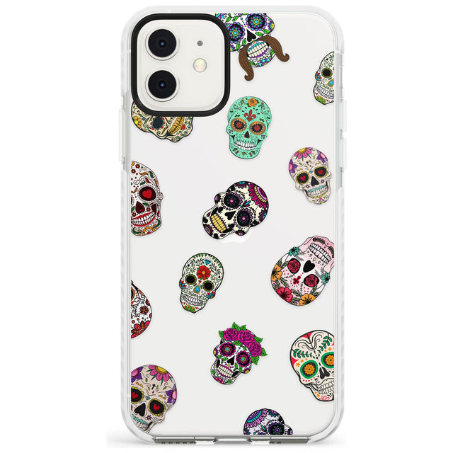 Mixed Sugar Skull Pattern Impact Phone Case for iPhone 11