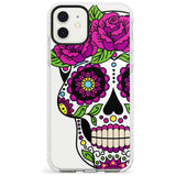 Purple Floral Sugar Skull Impact Phone Case for iPhone 11