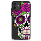 Purple Floral Sugar Skull Impact Phone Case for iPhone 11