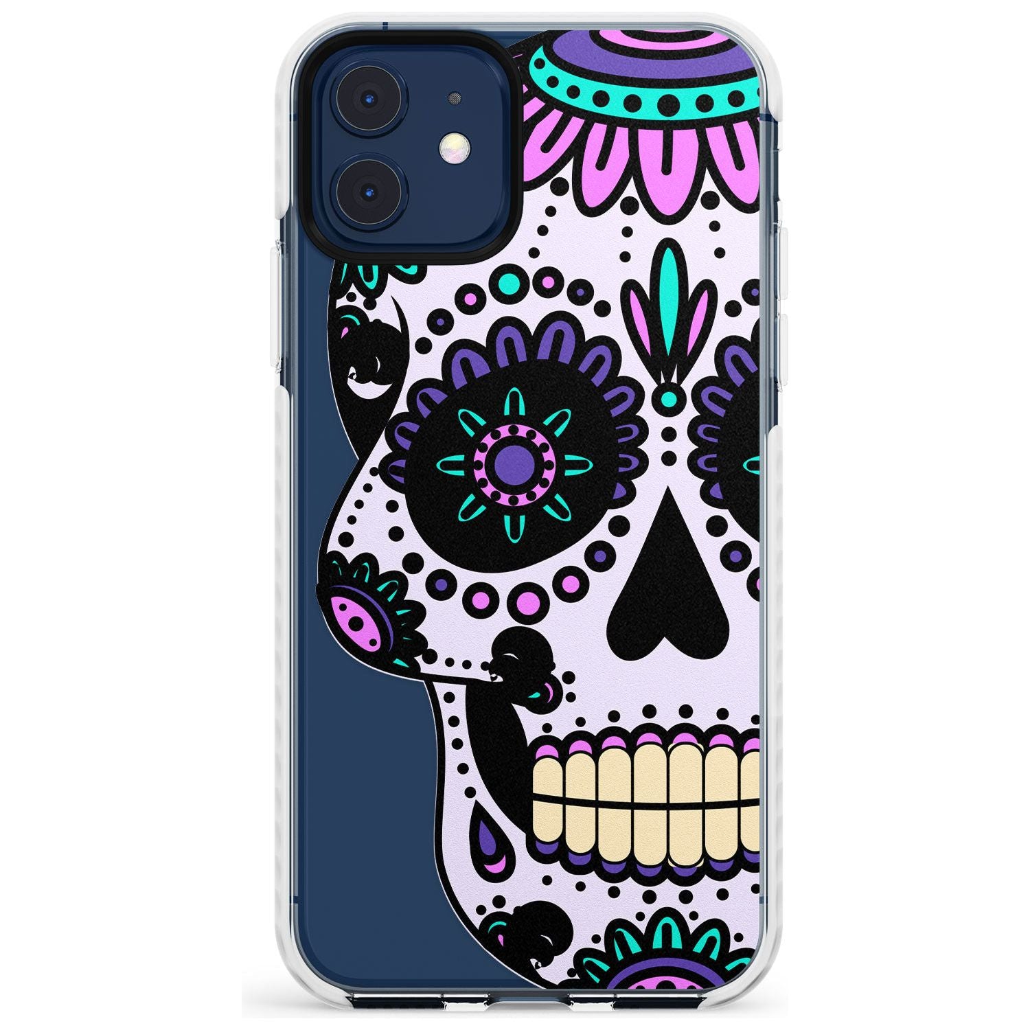 Violet Sugar Skull Impact Phone Case for iPhone 11