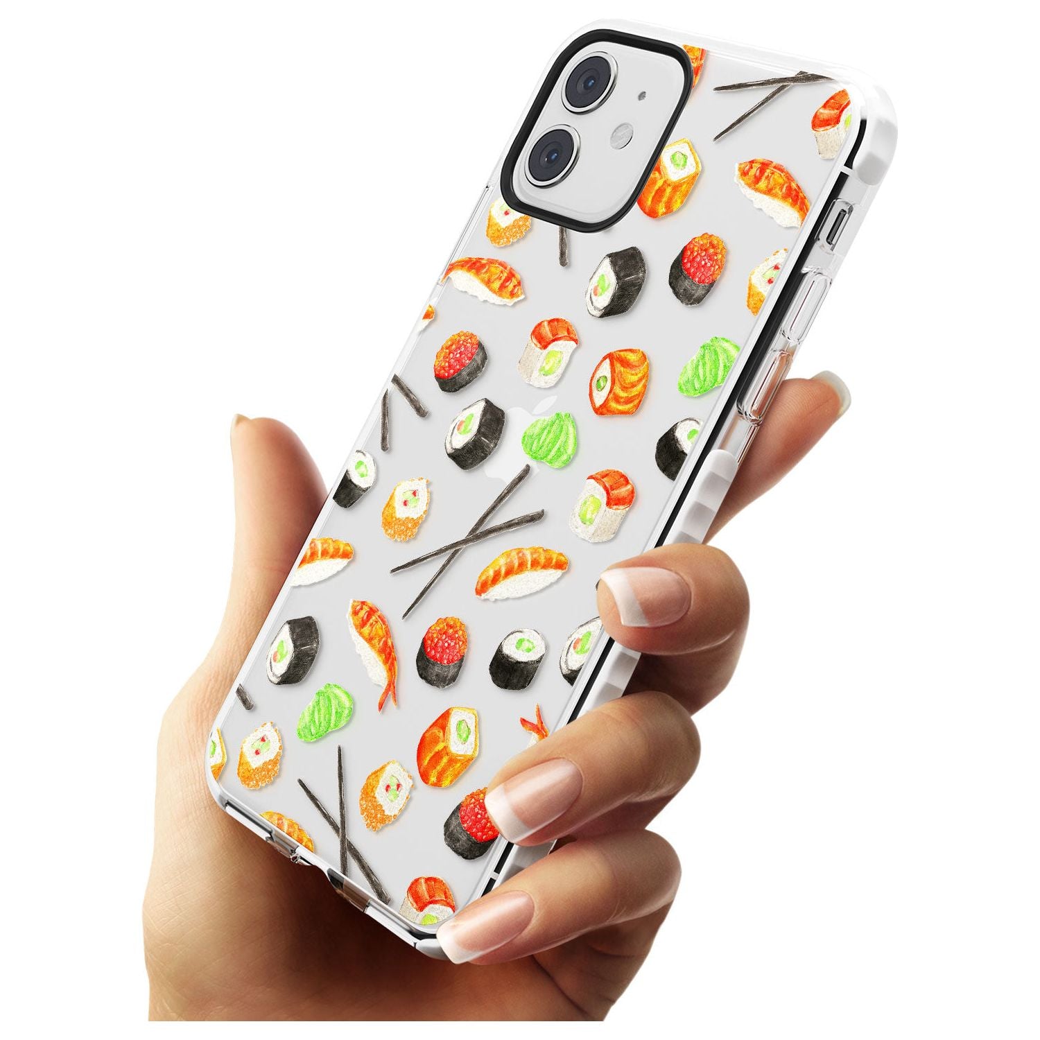 Sushi & Chopsticks Watercolour Pattern Impact Phone Case for iPhone 11