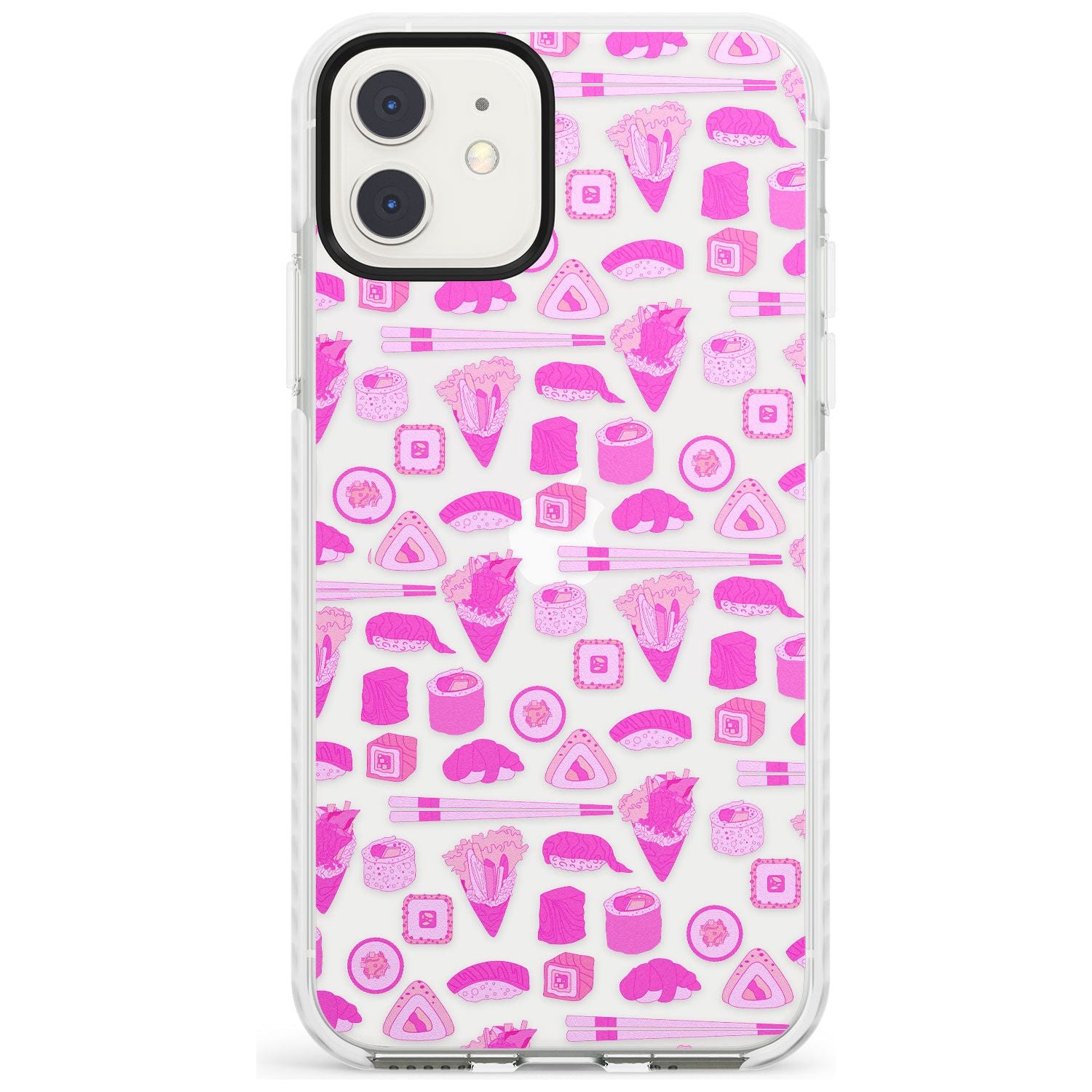 Bright Pink Sushi Pattern Impact Phone Case for iPhone 11