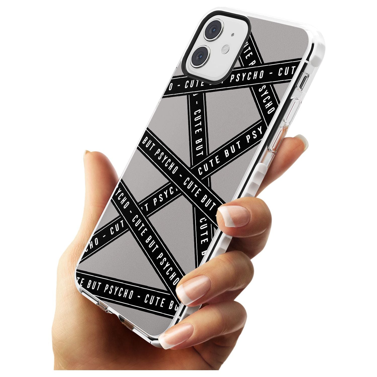 Caution Tape Phrases Cute But Psycho Impact Phone Case for iPhone 11