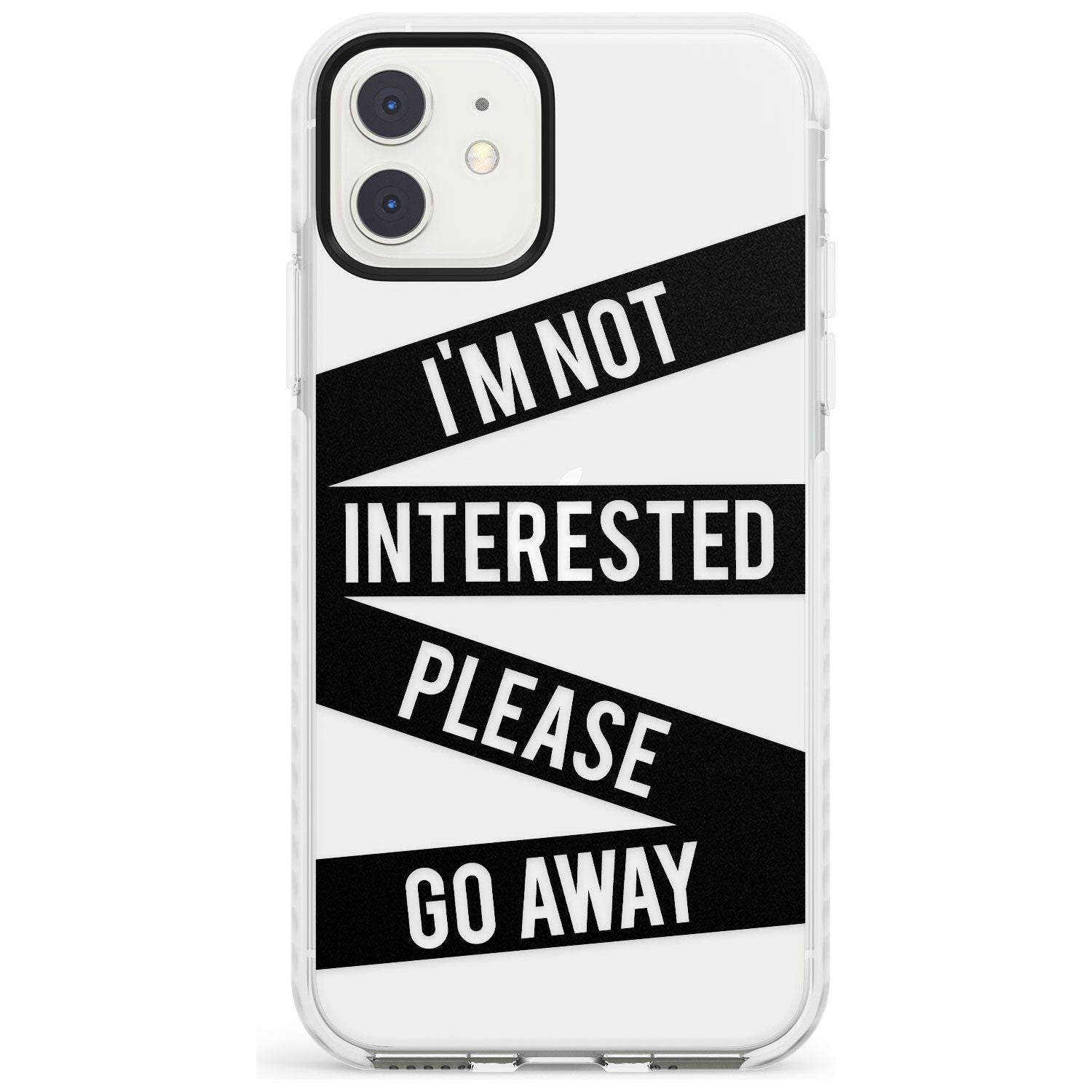 Black Stripes I'm Not Interested Impact Phone Case for iPhone 11