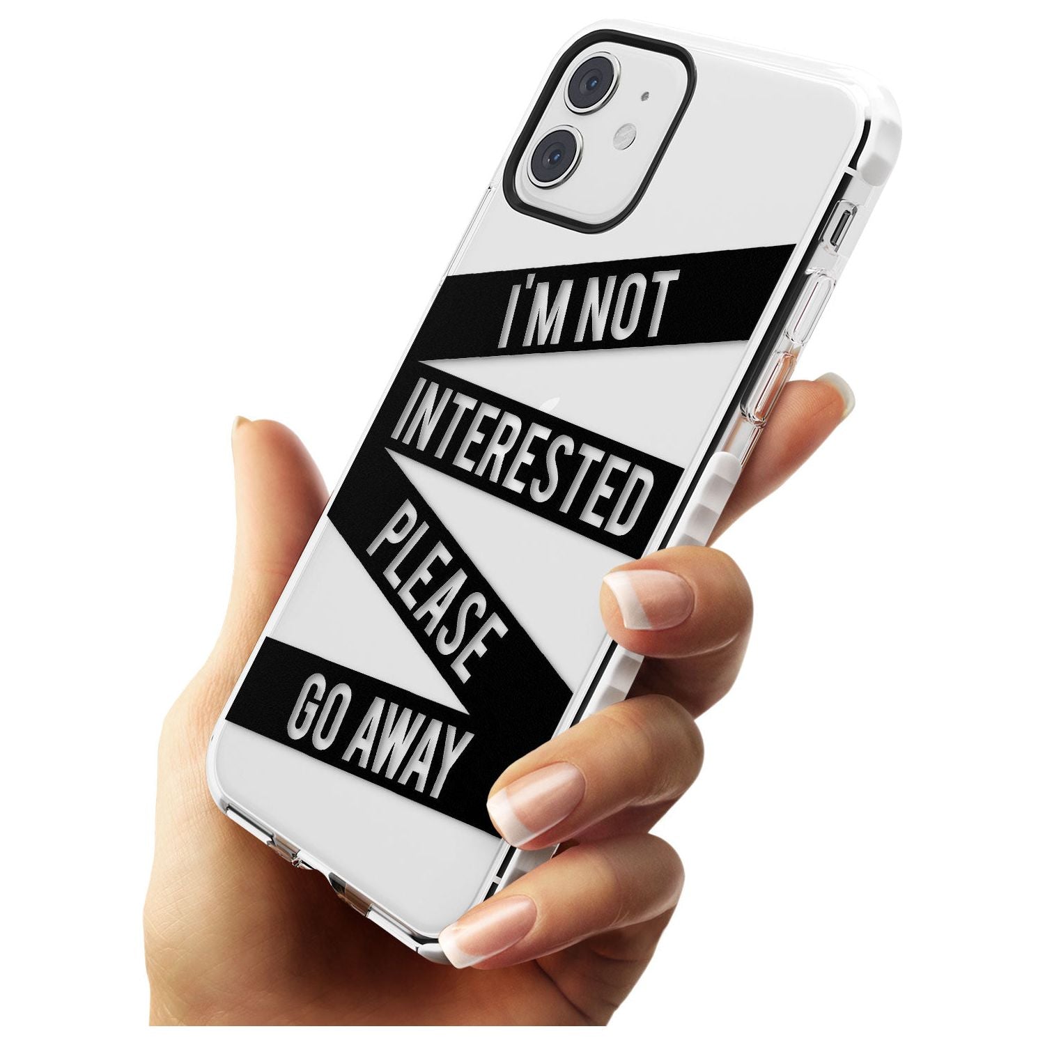 Black Stripes I'm Not Interested Impact Phone Case for iPhone 11