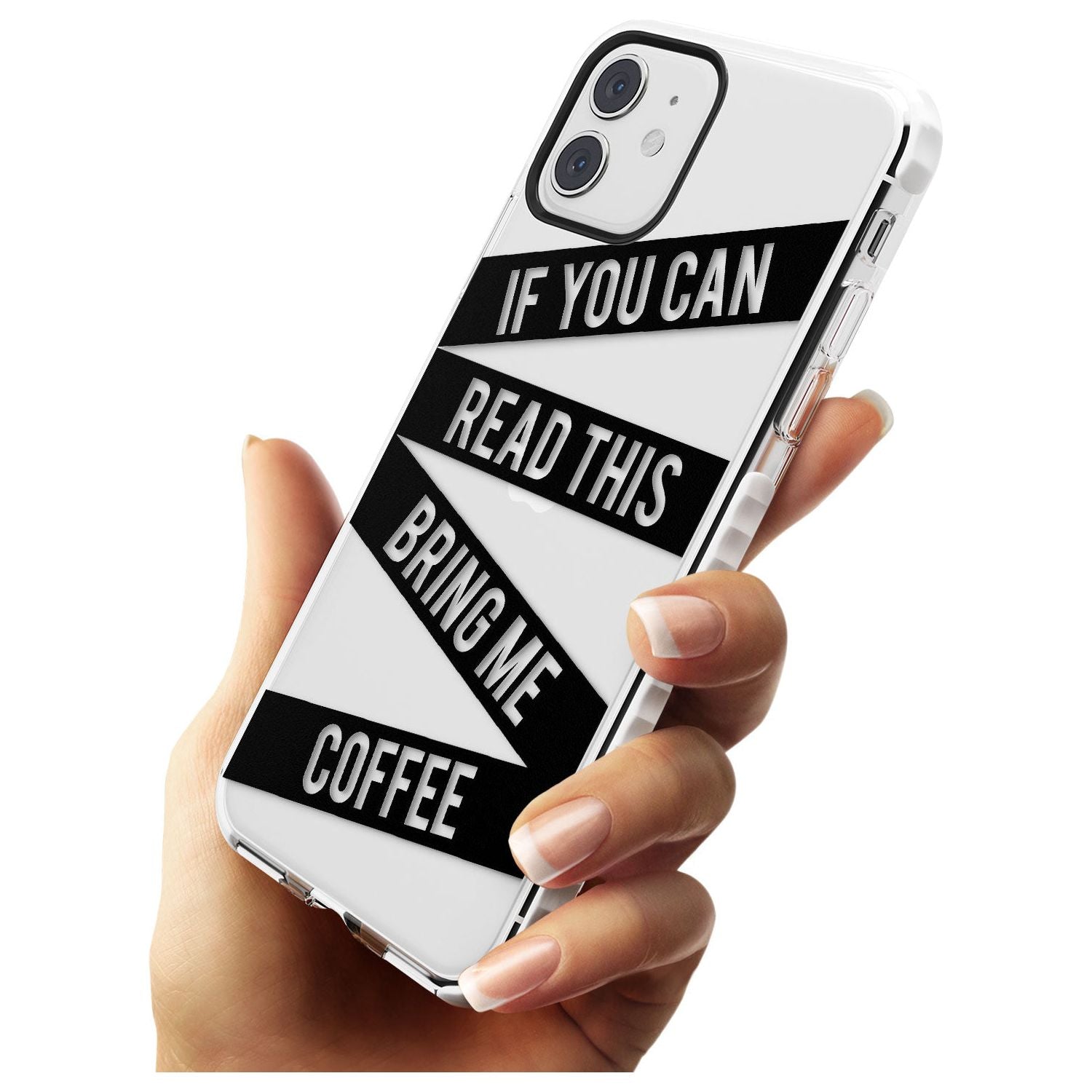 Black Stripes Bring Me Coffee Impact Phone Case for iPhone 11