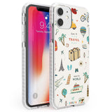 Cute Travel Pattern Cream Phone Case iPhone 11 / Impact Case,iPhone 12 / Impact Case,iPhone 12 Mini / Impact Case Blanc Space