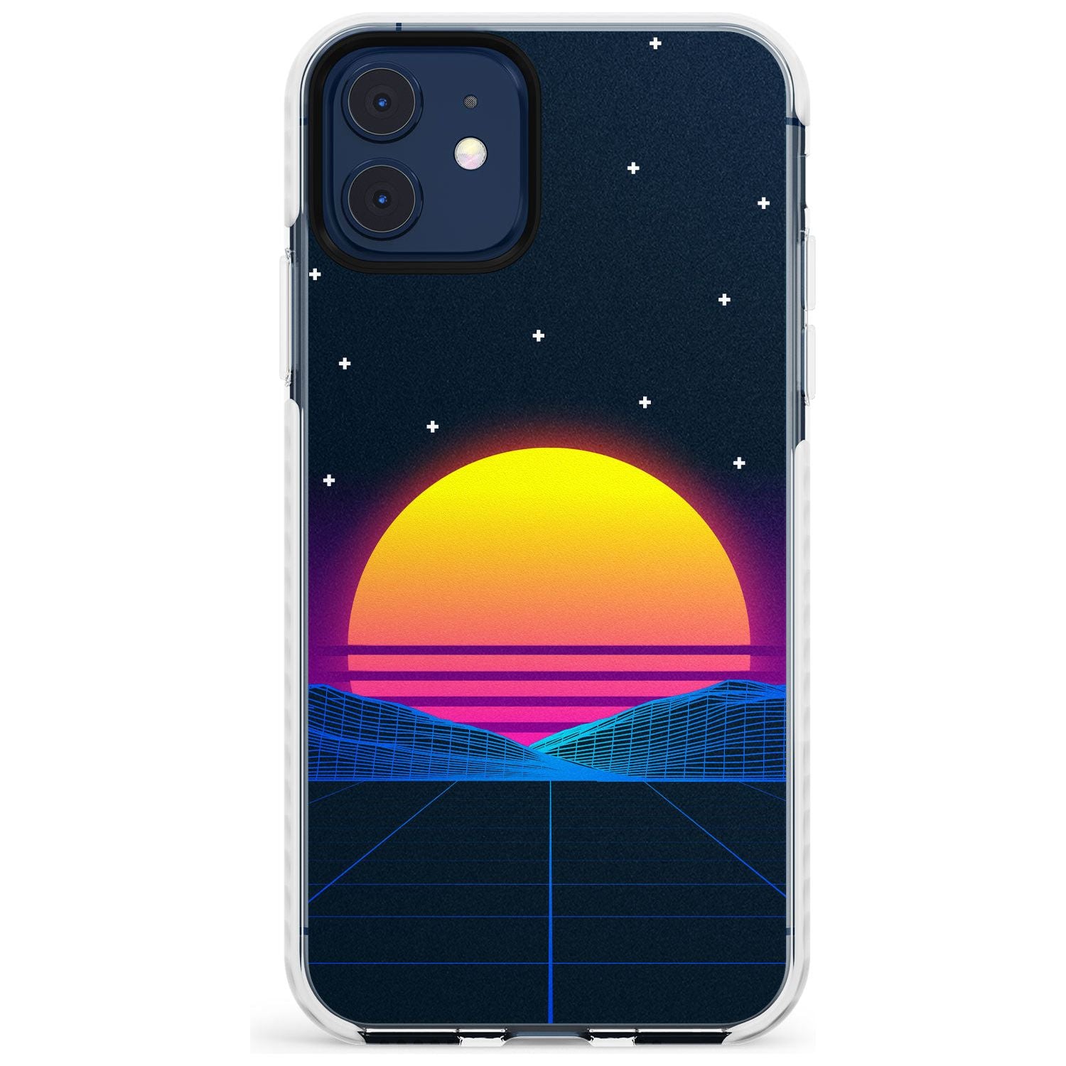 Retro Sunset Vaporwave Impact Phone Case for iPhone 11