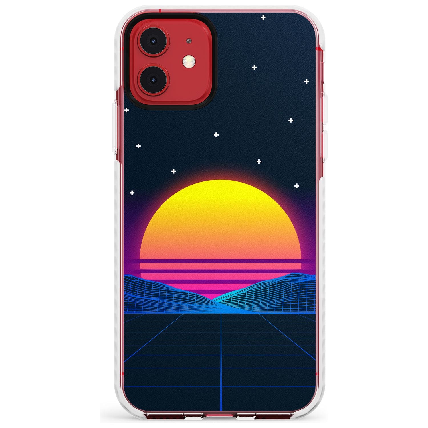 Retro Sunset Vaporwave Impact Phone Case for iPhone 11