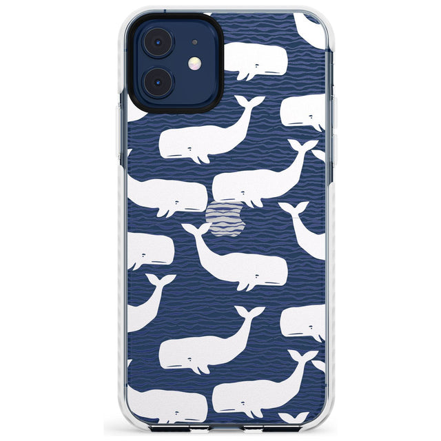 Cute Whales (Transparent) Slim TPU Phone Case for iPhone 11