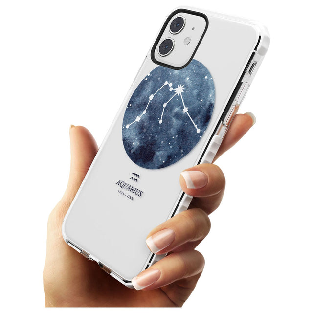 Aquarius Zodiac Transparent Design - Blue Impact Phone Case for iPhone 11