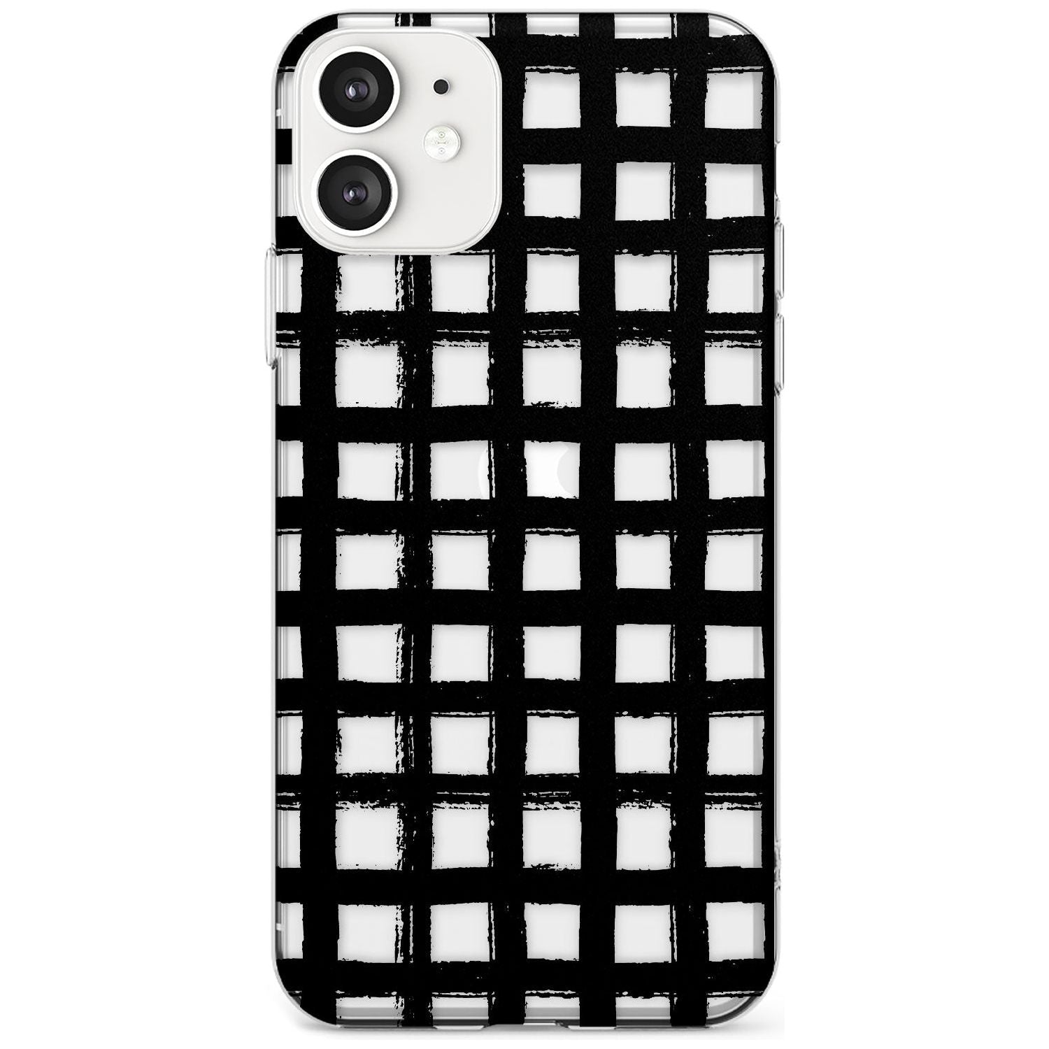 Messy Black Grid - Clear Black Impact Phone Case for iPhone 11