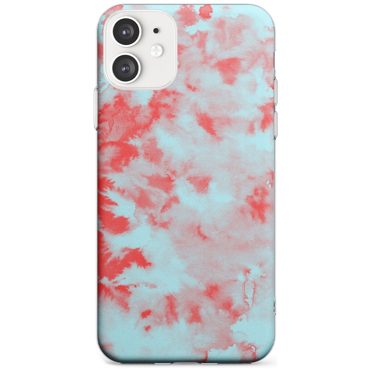 Red & Blue Acid Wash Tie-Dye Pattern Slim TPU Phone Case for iPhone 11