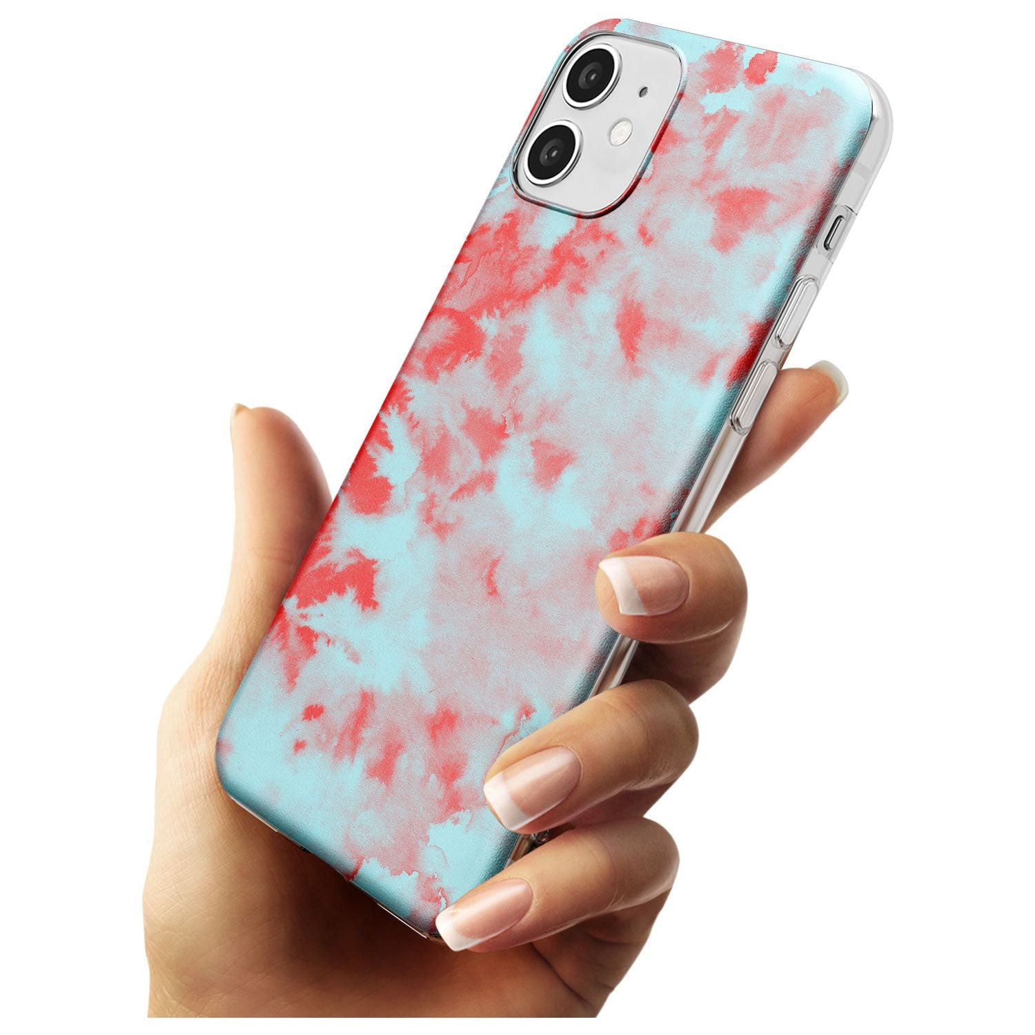 Red & Blue Acid Wash Tie-Dye Pattern Slim TPU Phone Case for iPhone 11