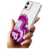 Violet & White Swirl Agate Crystal Clear Design Slim TPU Phone Case for iPhone 11