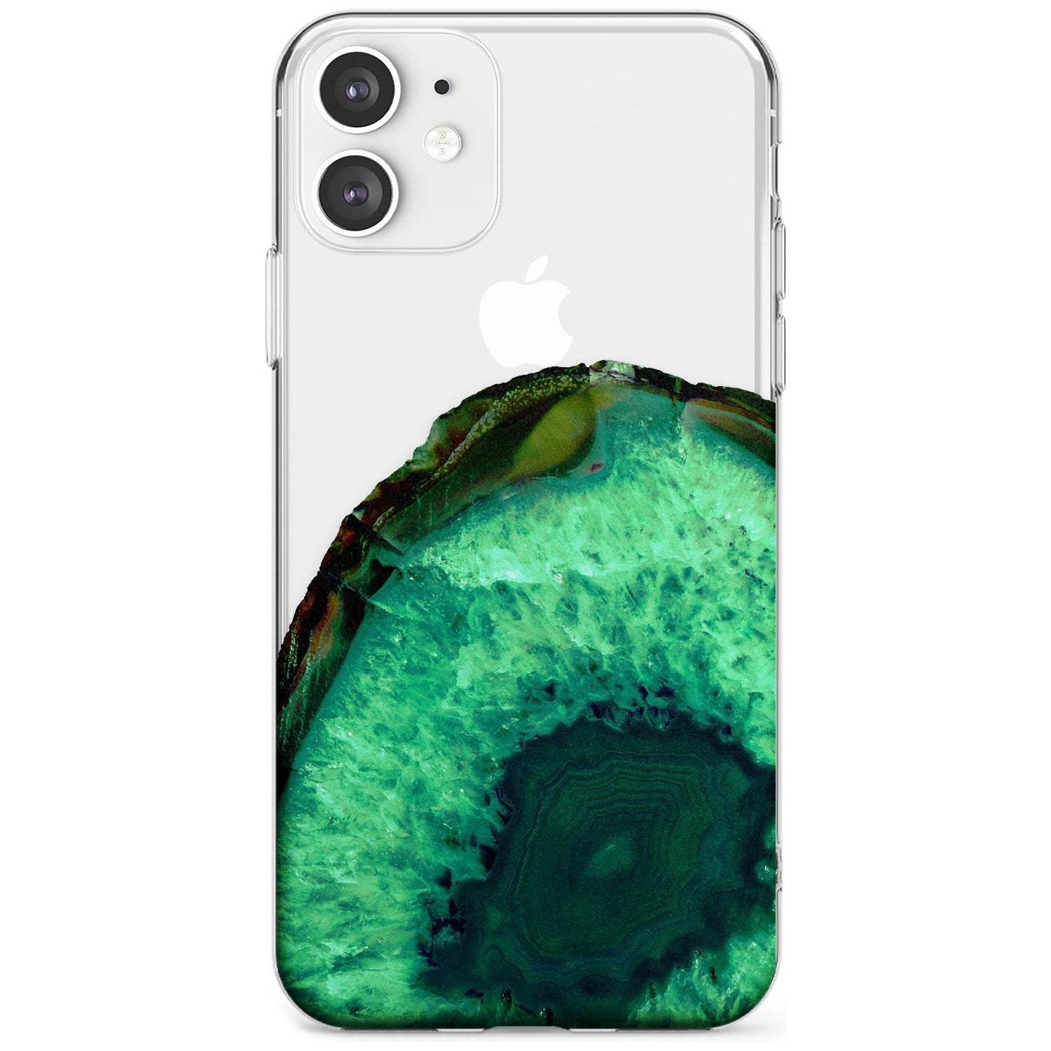 Emerald Green Gemstone Crystal Clear Design Slim TPU Phone Case for iPhone 11