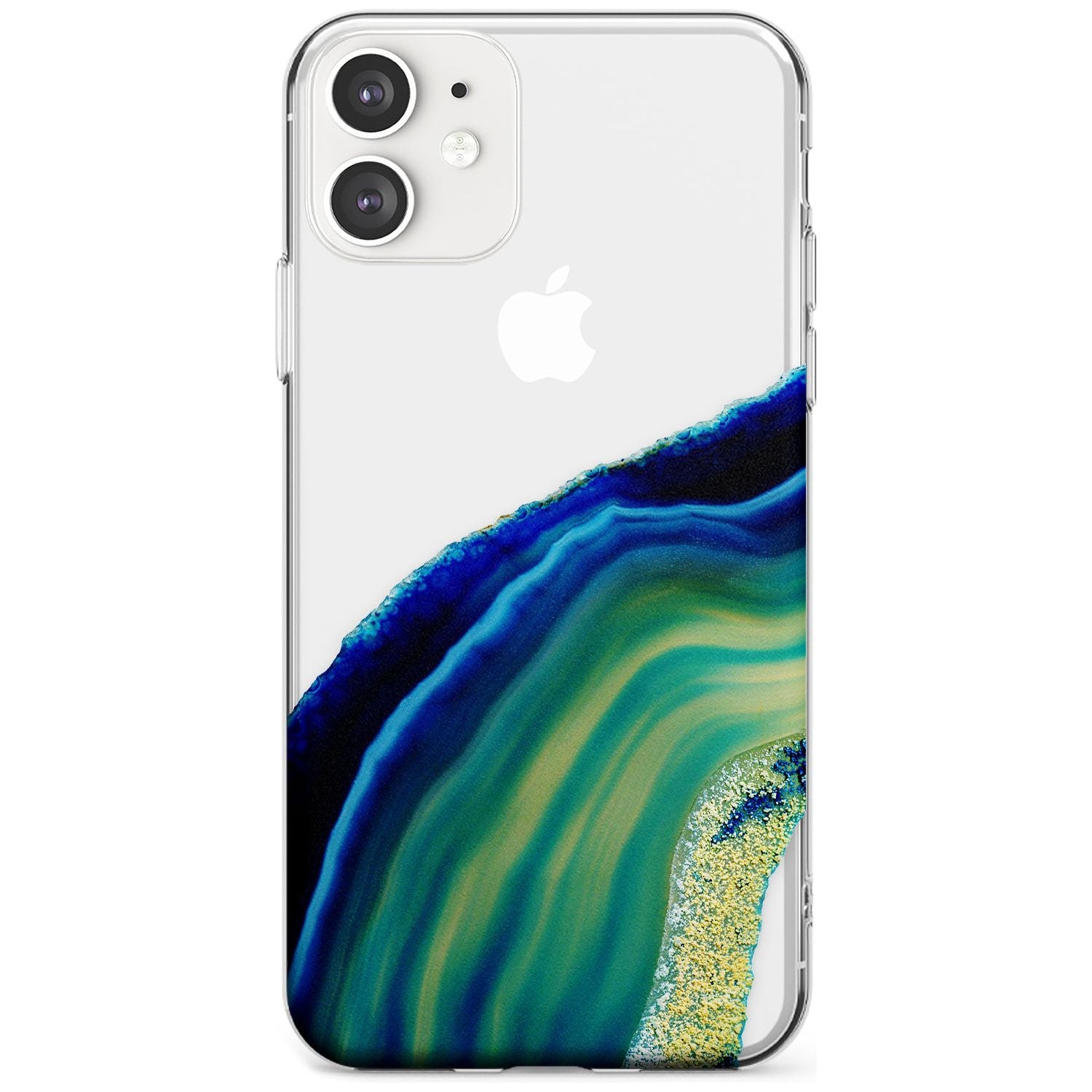Green & Blue Gemstone Crystal Slim TPU Phone Case for iPhone 11