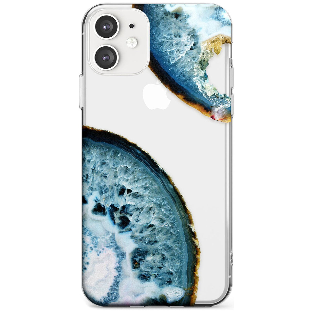 Blue, White & Yellow Agate Gemstone Slim TPU Phone Case for iPhone 11