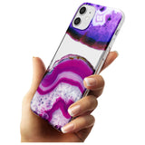 Purple & White Gemstone Crystal Clear Design Slim TPU Phone Case for iPhone 11