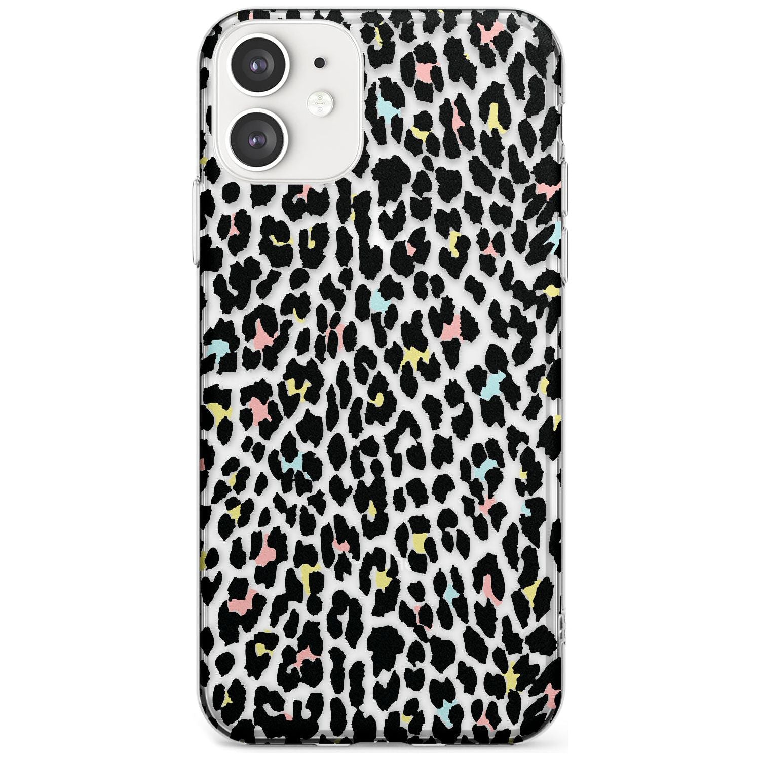 Mixed Pastels Leopard Print - Transparent Slim TPU Phone Case for iPhone 11