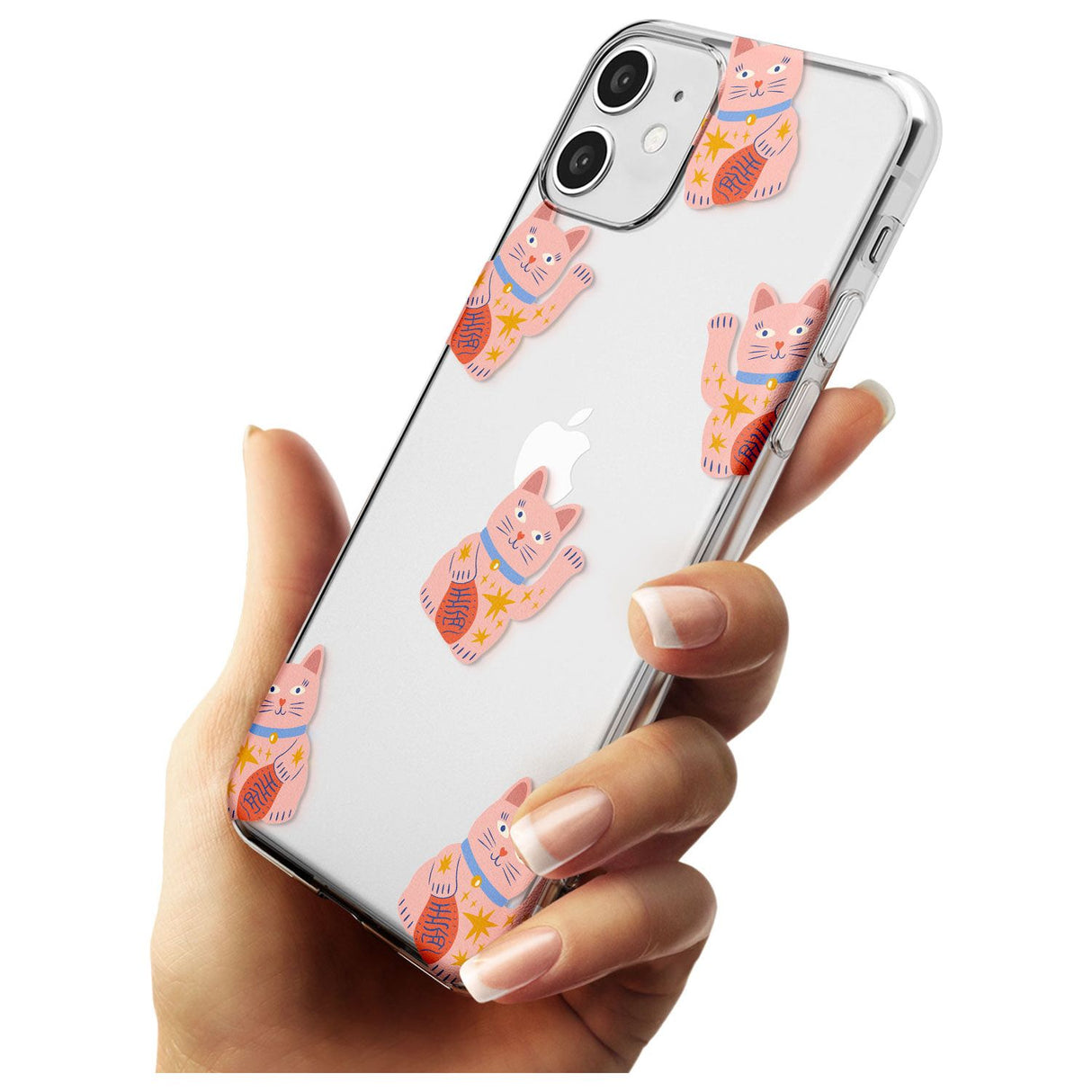 Waving Cat Pattern Slim TPU Phone Case for iPhone 11