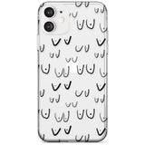 Boob Pattern (Black) Black Impact Phone Case for iPhone 11