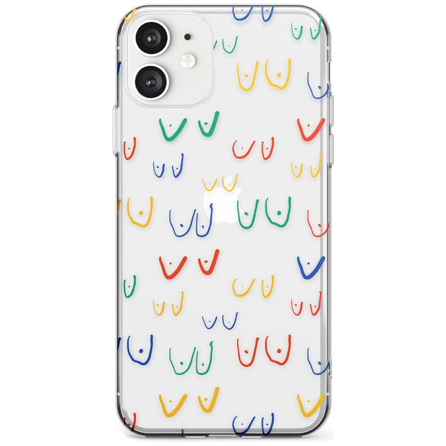 Boob Pattern (Mixed Colours) Black Impact Phone Case for iPhone 11