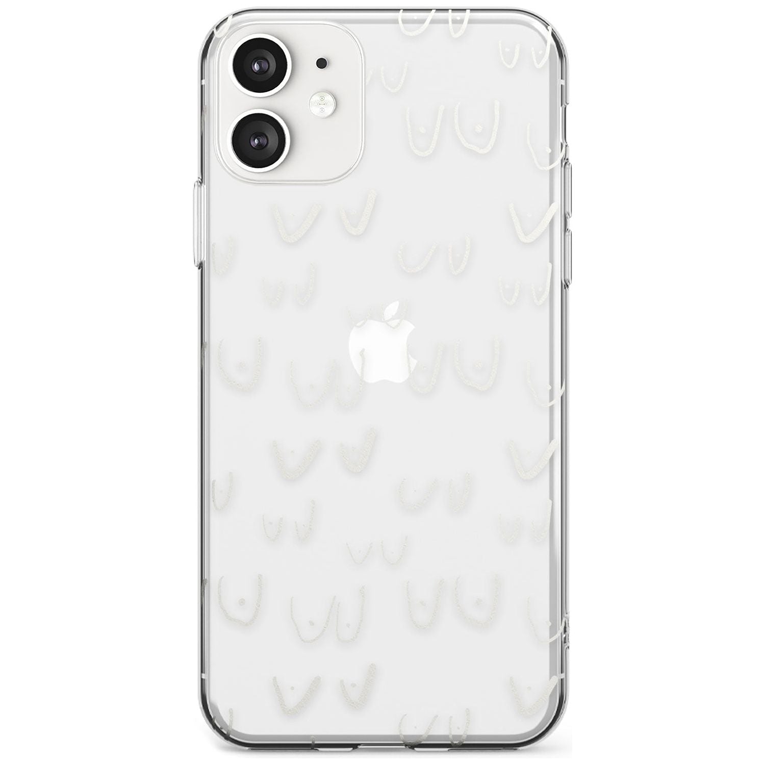 Boob Pattern (White) Black Impact Phone Case for iPhone 11