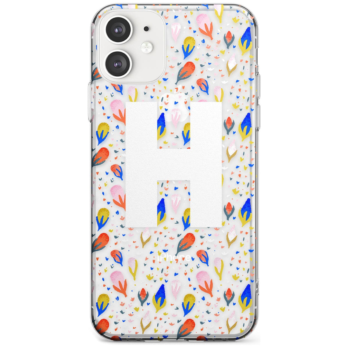 White Monogram Floral iPhone Case  Slim Case Custom Phone Case - Case Warehouse