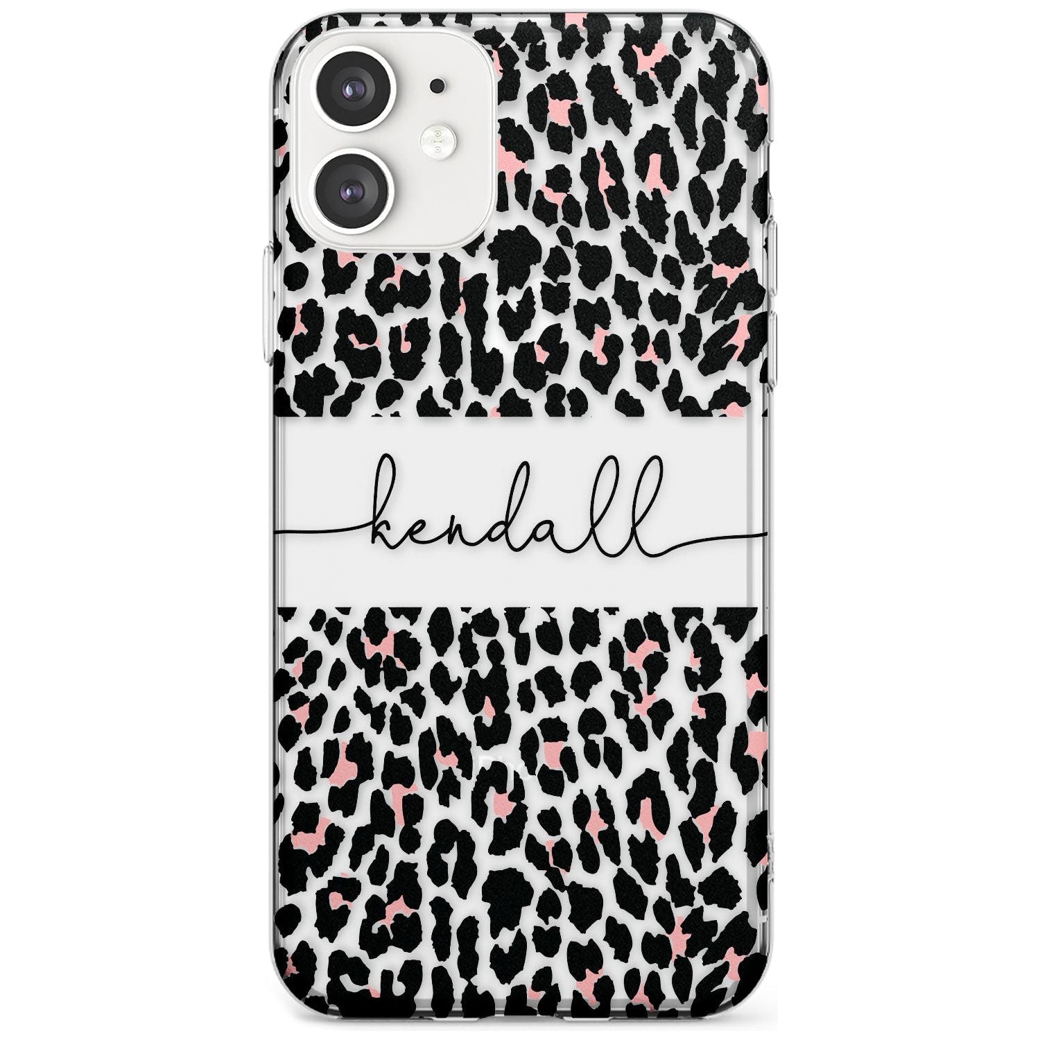 Custom Pink & Cursive Leopard Spots iPhone Case  Slim Case Custom Phone Case - Case Warehouse