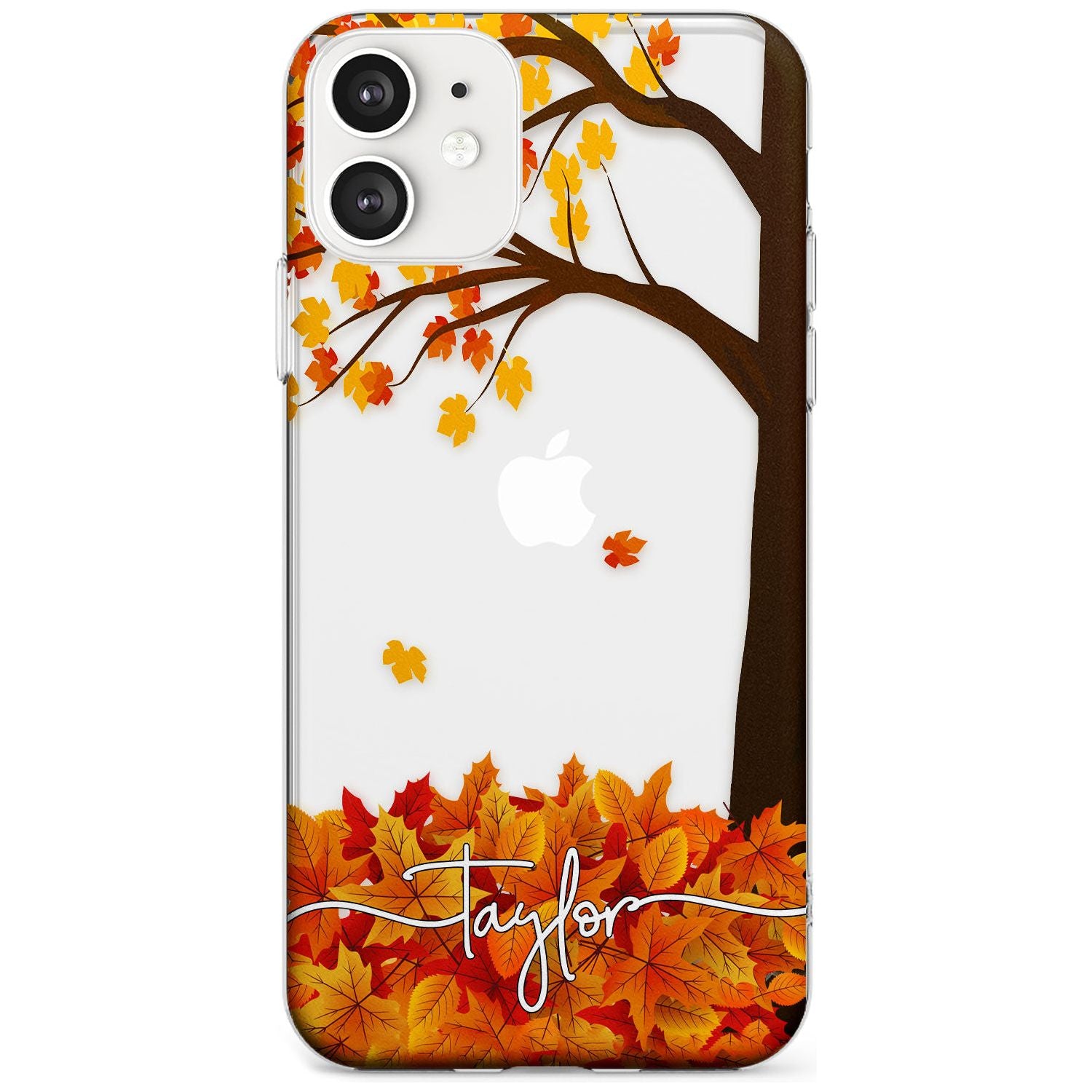 Personalised Autumn Leaves Slim TPU Phone Case for iPhone 11
