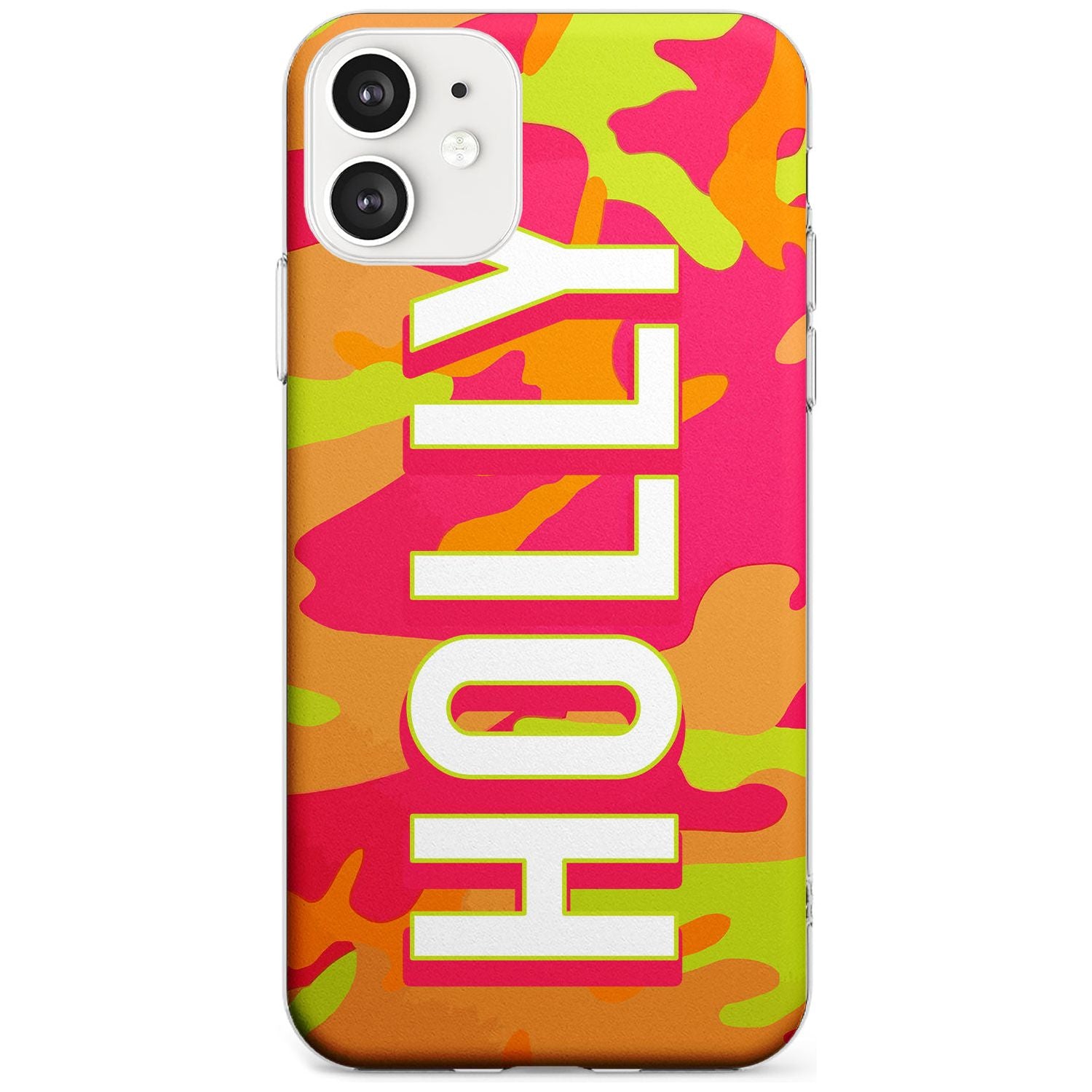 Colourful Neon Camo Black Impact Phone Case for iPhone 11