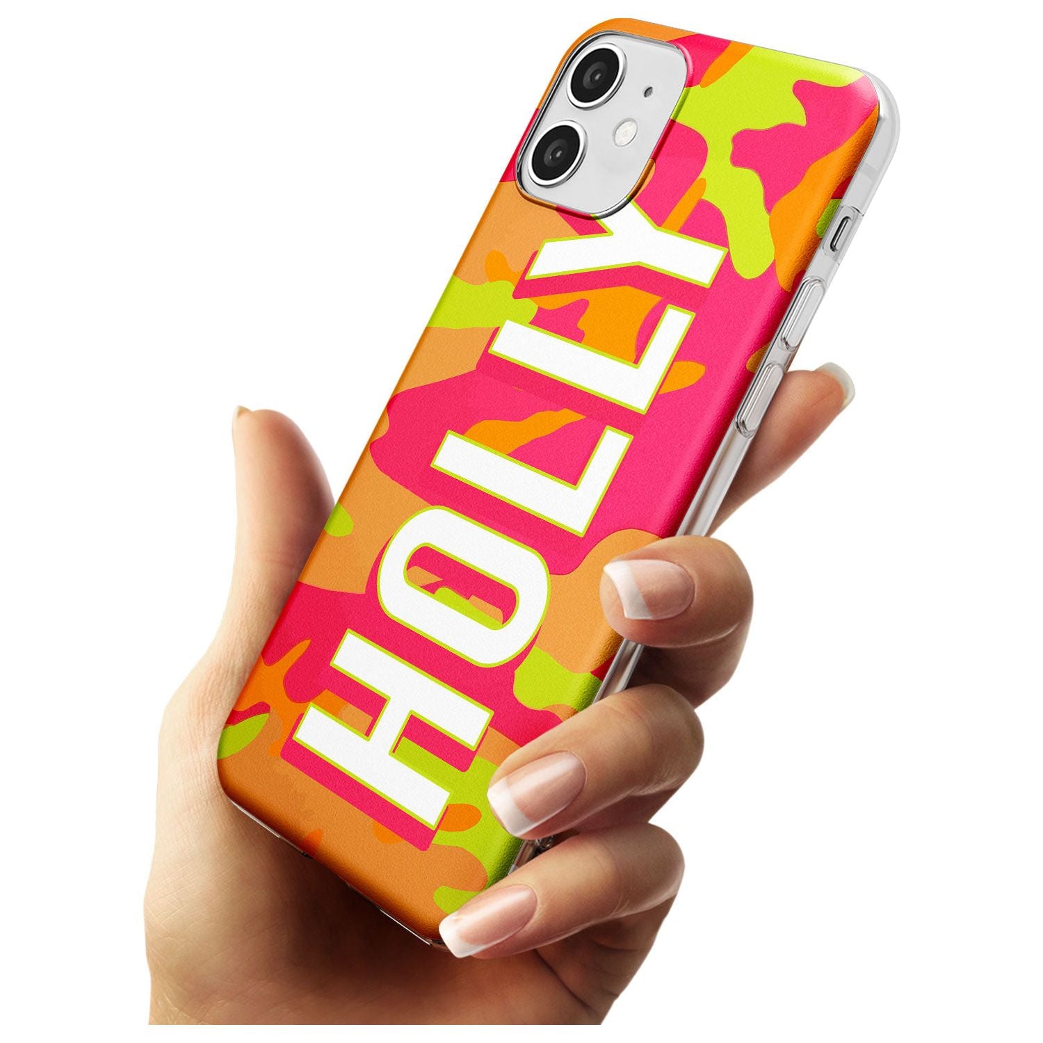 Colourful Neon Camo Black Impact Phone Case for iPhone 11