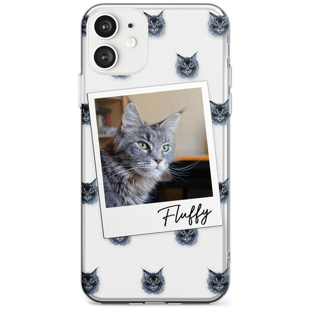 Personalised Maine Coon Photo Custom Phone Case iPhone 12 / Clear Case,iPhone 12 Mini / Clear Case,iPhone 11 / Clear Case Blanc Space