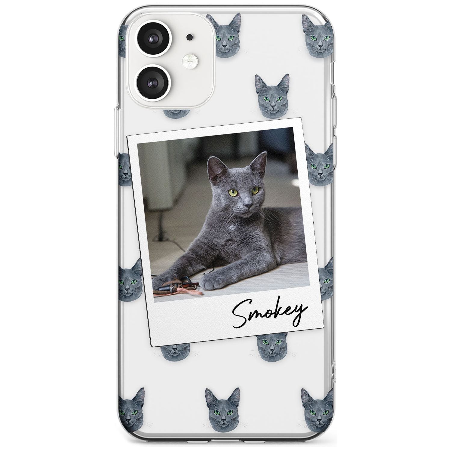 Personalised Korat Cat Photo Custom Phone Case iPhone 12 / Clear Case,iPhone 12 Mini / Clear Case,iPhone 11 / Clear Case Blanc Space