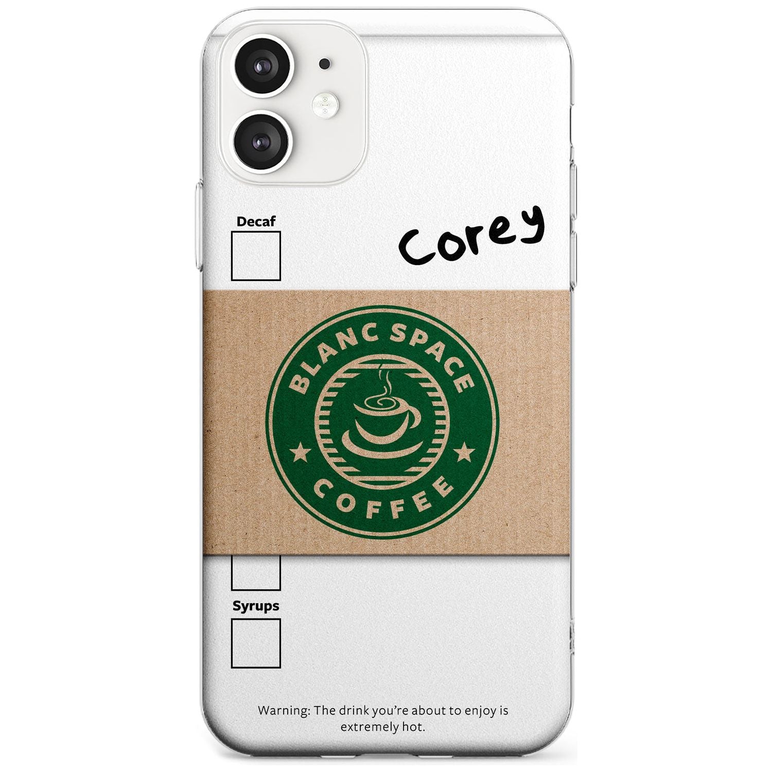 Personalised Coffee Cup Slim TPU Phone Case for iPhone 11