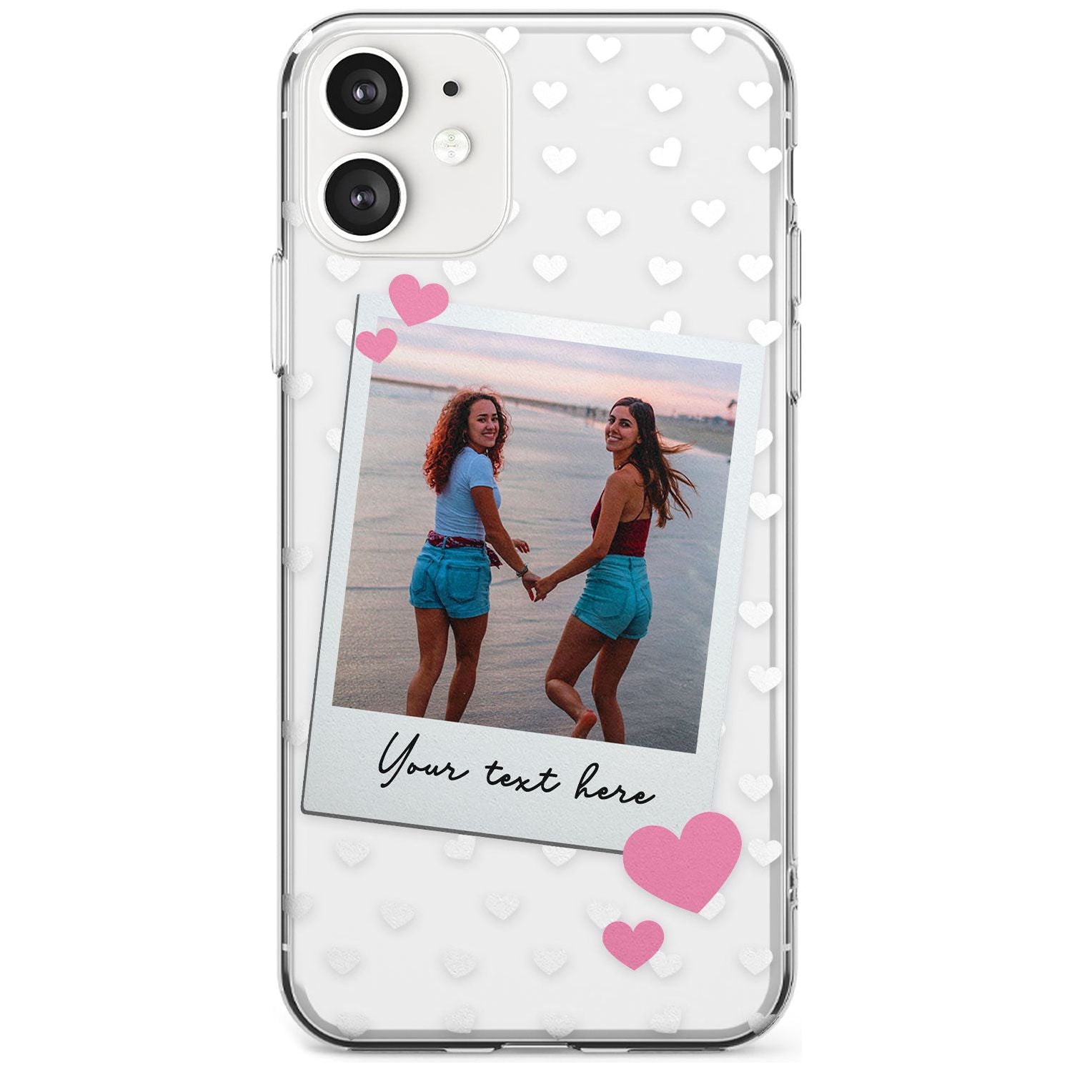 Instant Film & Hearts Black Impact Phone Case for iPhone 11