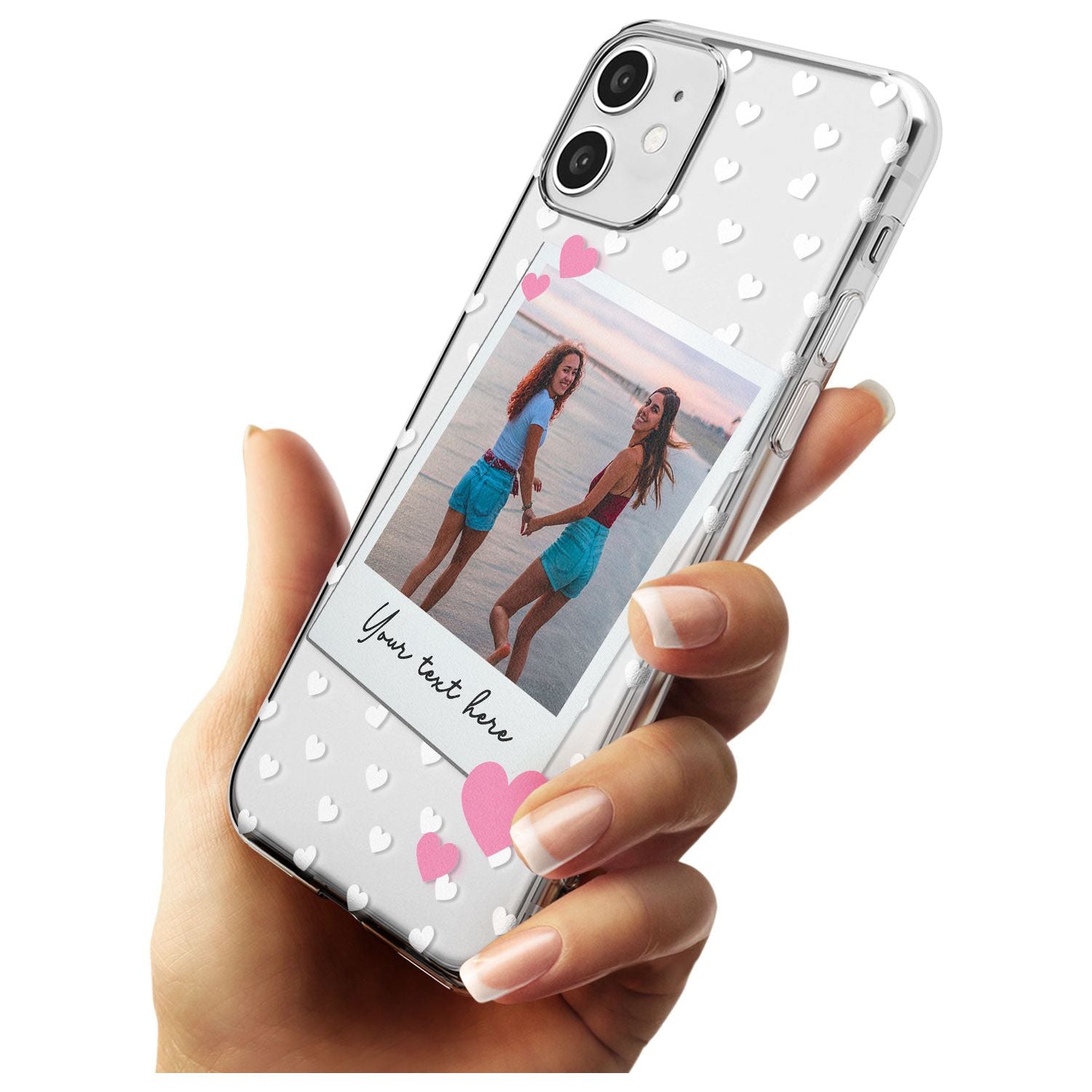 Instant Film & Hearts Black Impact Phone Case for iPhone 11