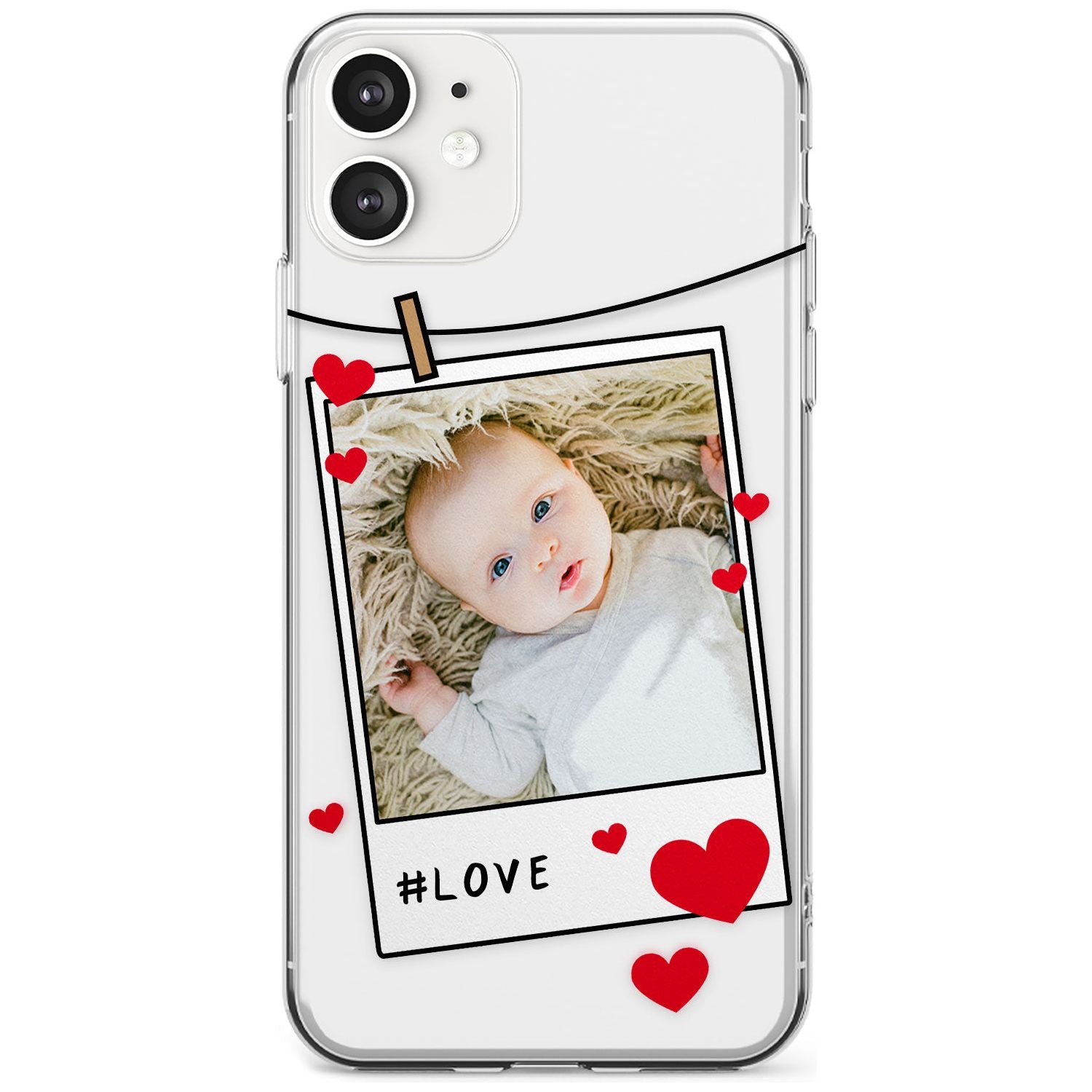Love Instant Film Black Impact Phone Case for iPhone 11