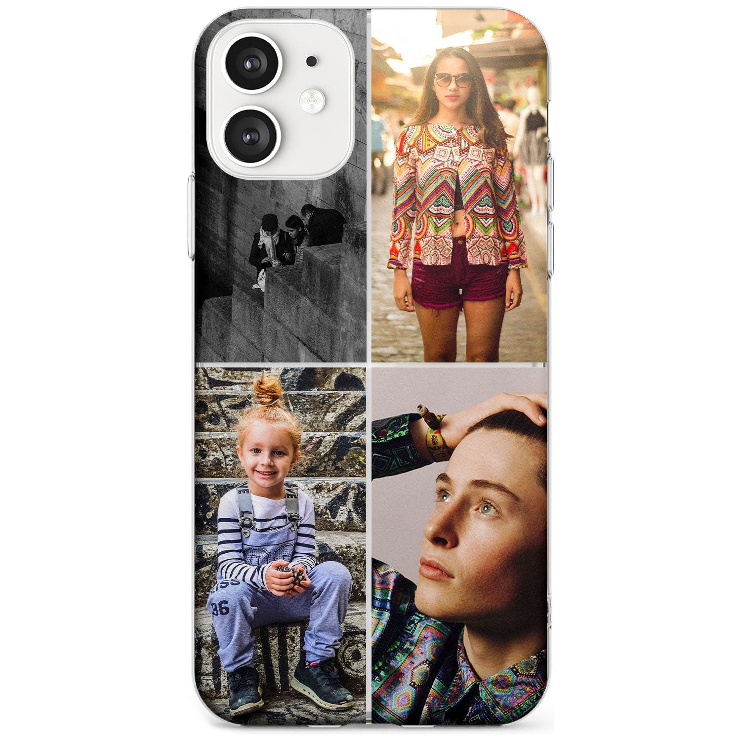 4 Photo Grid  Black Impact Phone Case for iPhone 11