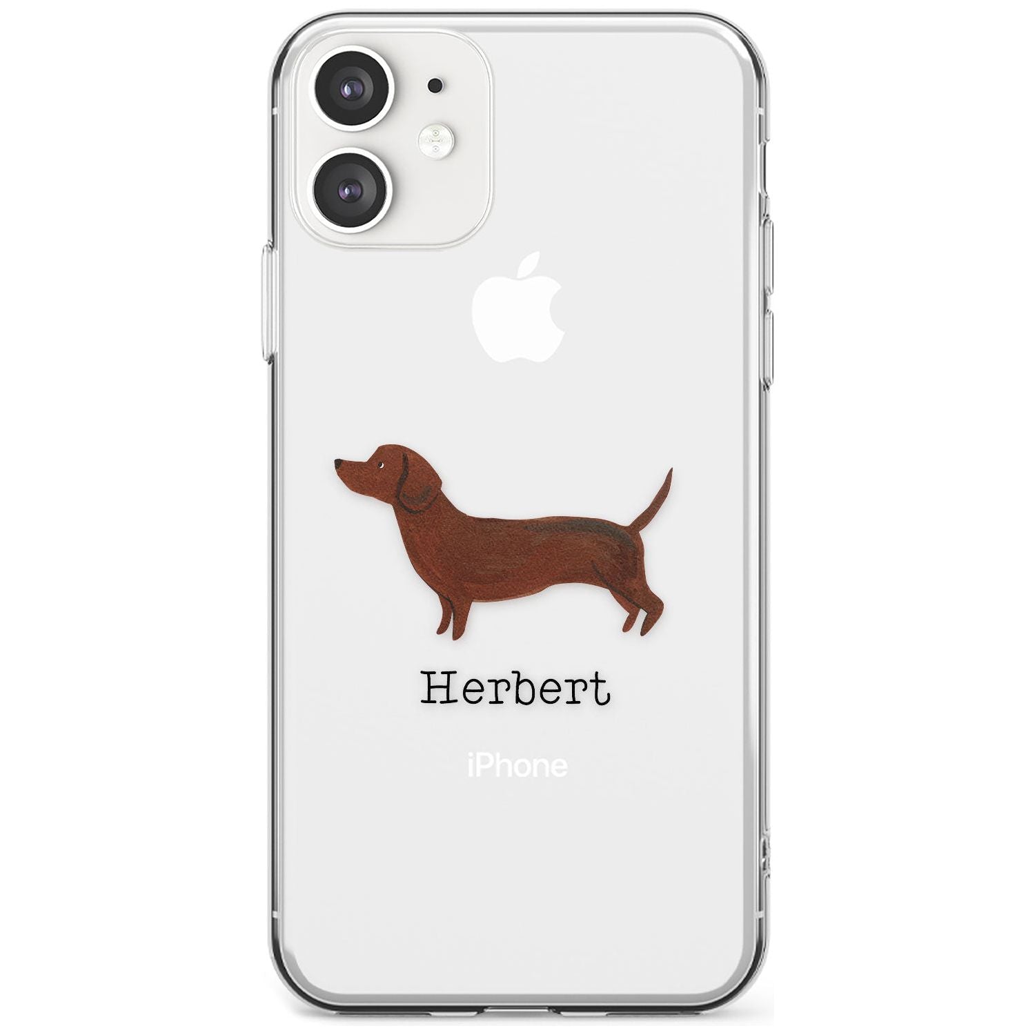 Hand Painted Sausage Dog Slim TPU Phone Case for iPhone 11